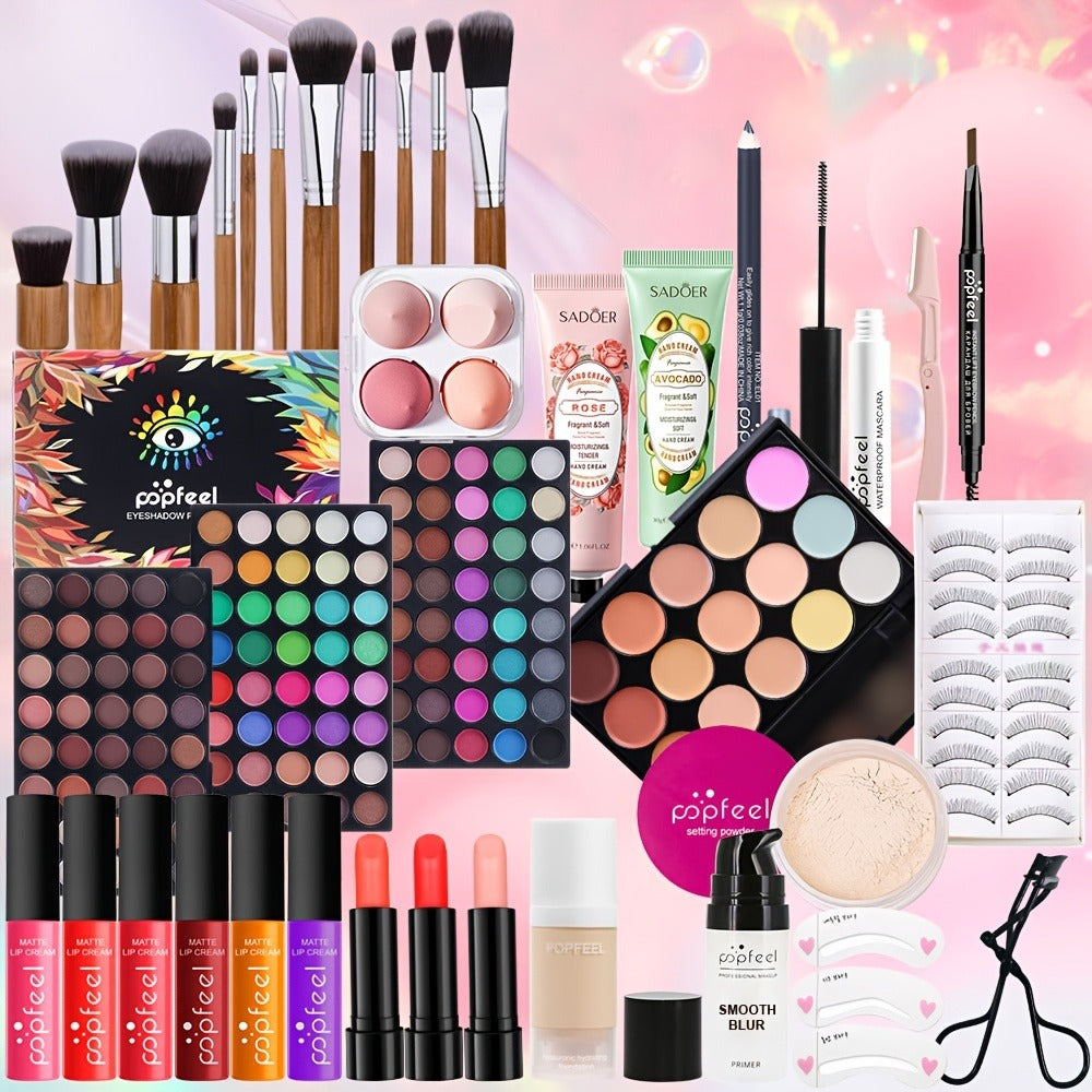POPFEEL Makeup Kit Full Face Set, Multi-Shade Eyeshadow Palette, Professional Brushes & Pigmented Lip Color — image 9