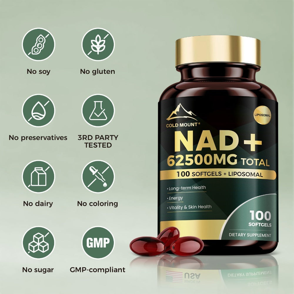 NAD+ Supplement 62500mg with Nicotinamide Riboside & Trans-Resveratrol, Healthy Aging, Brain Health — image 6