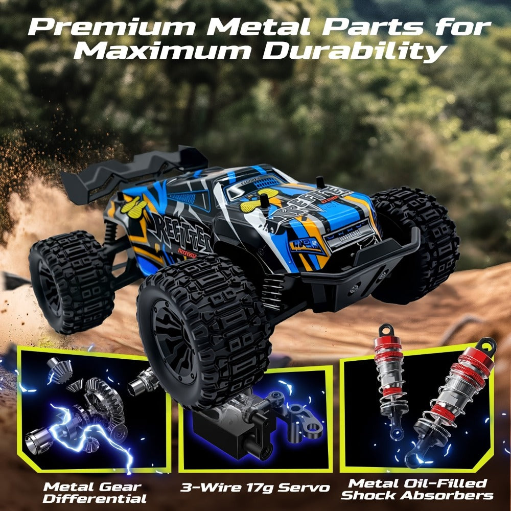 1:18 Scale RC Off-Road Car 35+ KM/H 4WD, 2.4GHz High Speed Remote Control Truck, Hobby Grade RC Racing Crawler for Kids & Adu