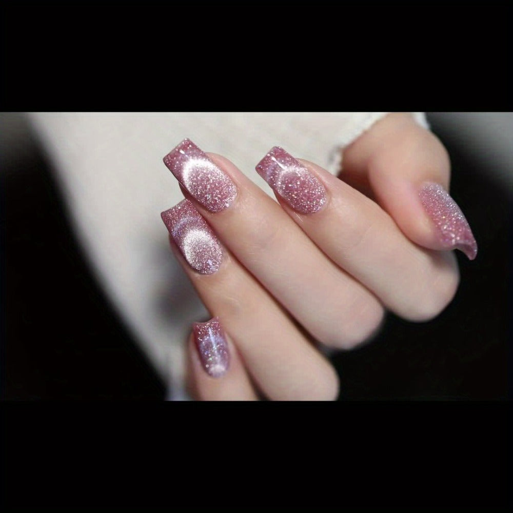 Gel Nail Polish Six-Color Magnetic Cat Eye Set with Sparkling Star and Rhinestone Effects for Nail Art — image 13