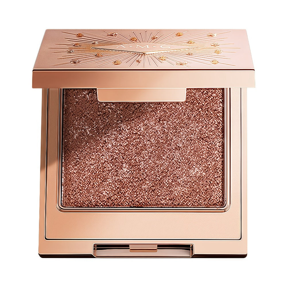 Shimmer Eyeshadow Palette 5 Shades Glowing Waterproof Creamy Blendable Formula with Built-in, for Makeup, Travel and Everyday