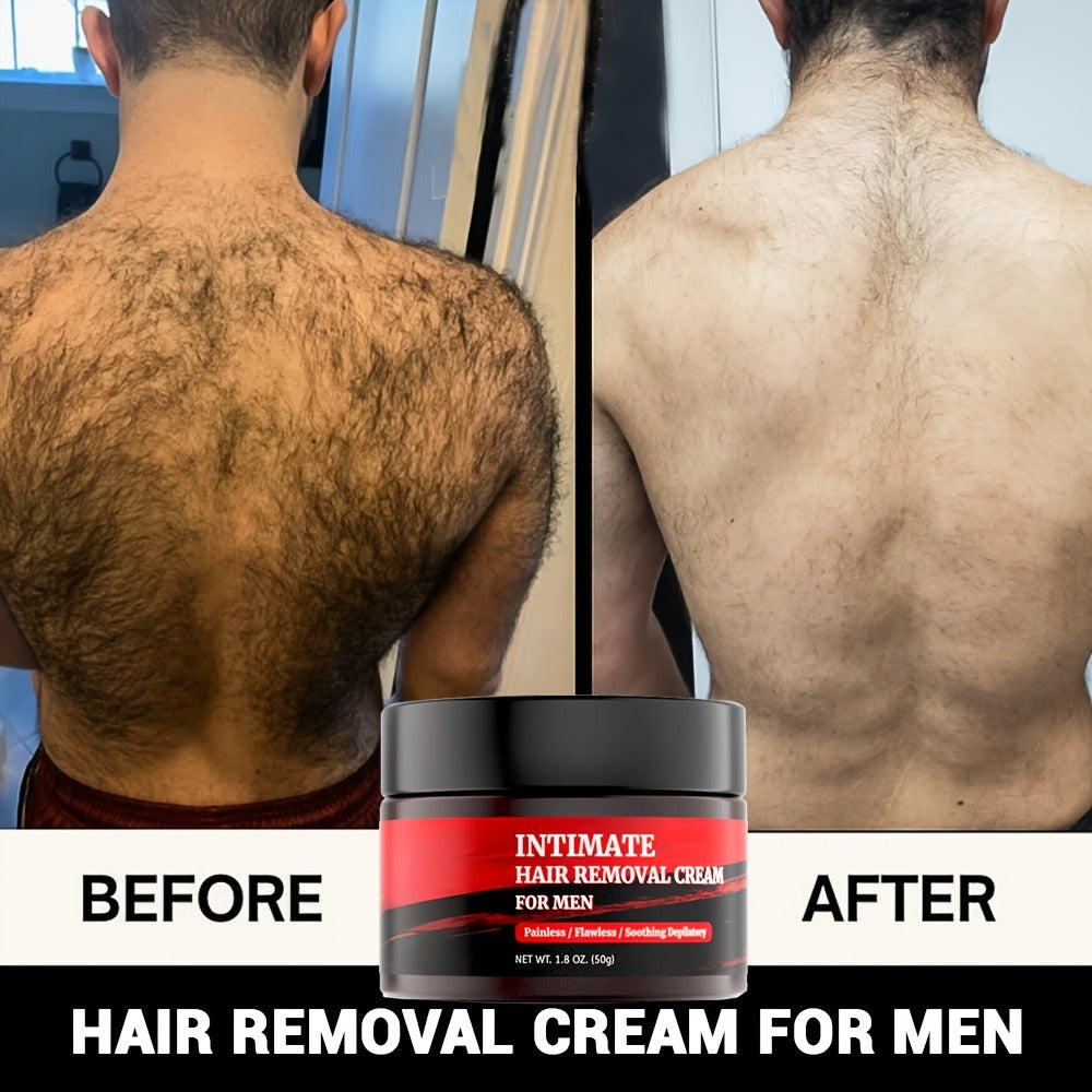 Depilatory Cream for Men 5-Minute Painless with Squalane 50g – Fast-Acting Body Hair Removal for Chest Back Arms Legs Underar