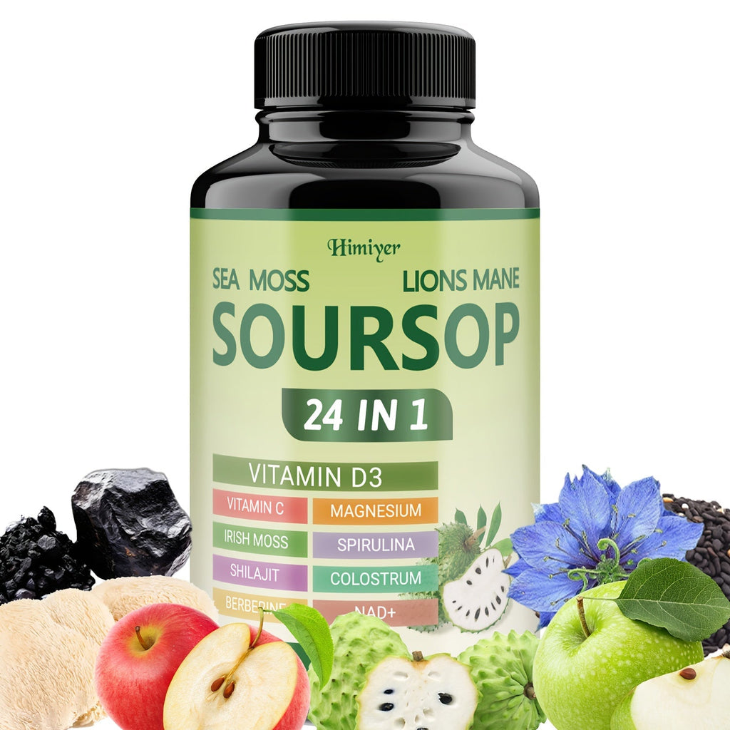 Soursop Capsules Advanced Herbal Supplement with Shilajit, Irish Moss, Berberine & NAD+, Immunity — image 11