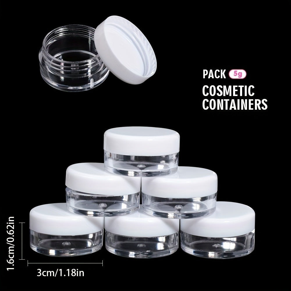 Mini Cosmetic Containers with Lids 60 Pack – 5g Small Round Plastic Sample Jars for Travel, Lip Balm, Lotion, Cream & DIY Bea