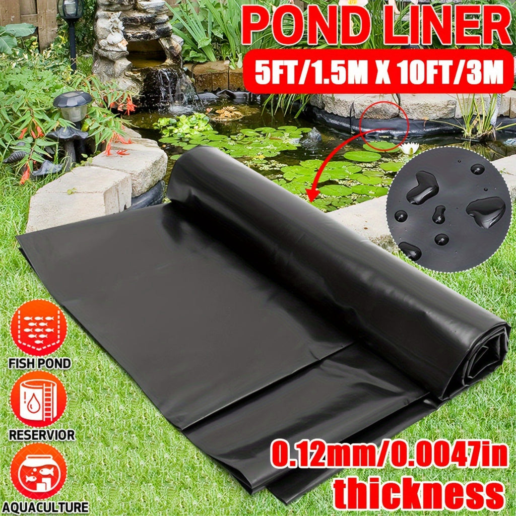 Black 5 x 10-Foot Pond Liner with 0.12mm Thickness for Fish Ponds, Water Gardens and Planter Boxes — image 1