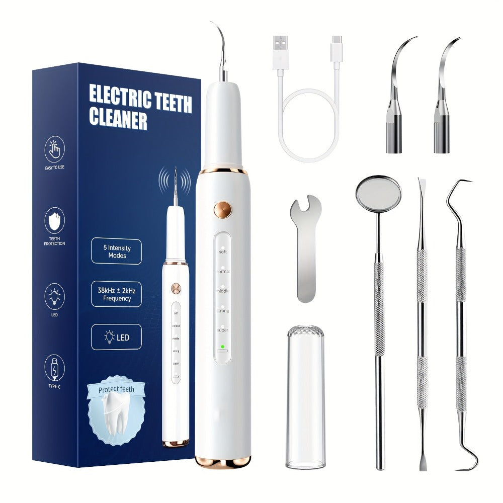 Ultrasonic Tartar Remover Electric Tooth Cleaner 5-Speed IPX6 Waterproof USB Rechargeable Dental Scaler — image 2