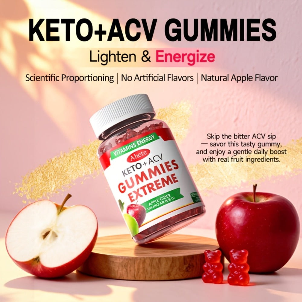Apple Cider Vinegar Gummies Vegan Keto with Beet Juice & Vitamin B12 for Bath Time, Home Spa and Personal Care — image 1