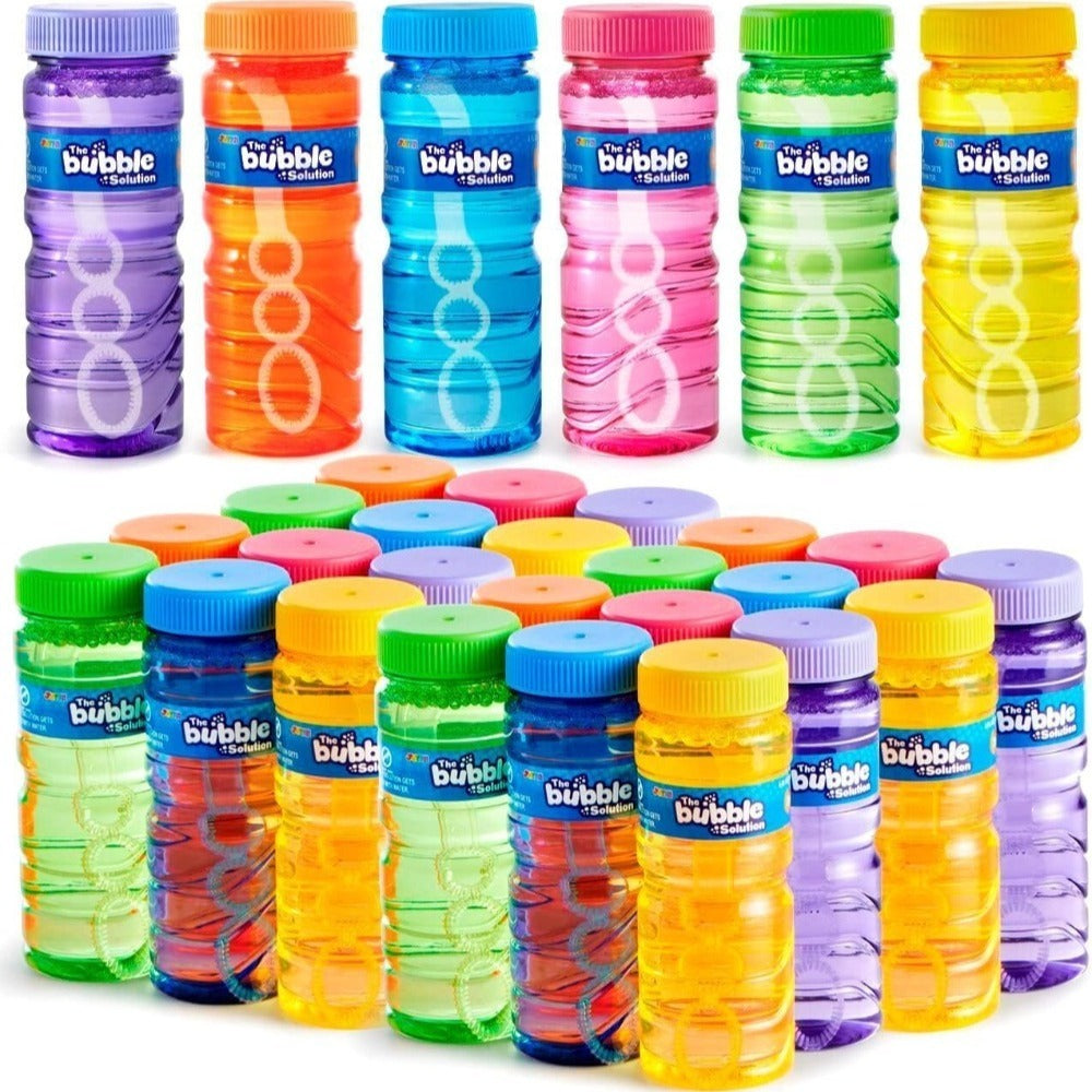 Party Favors Bubble Bottles with Wands, 4 oz Each in 6-, 12- or 24-Piece Event Packs for Celebrations — image 1