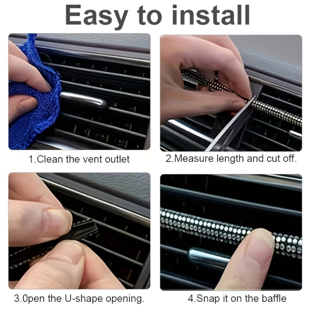27pcs Bling Car Accessories Set for Women – Steering Wheel Cover 15", Car Coasters, License Plate Frame & Phone Holder — imag