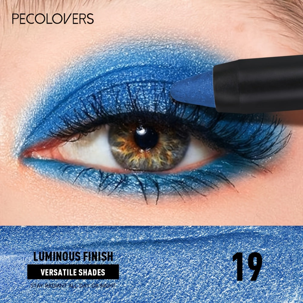 Shimmer Glitter Eyeshadow Stick Set 6 Pcs Dual-Tipped Eye Pencil with Blending Brush Creamy, for Makeup, Travel and Everyday 