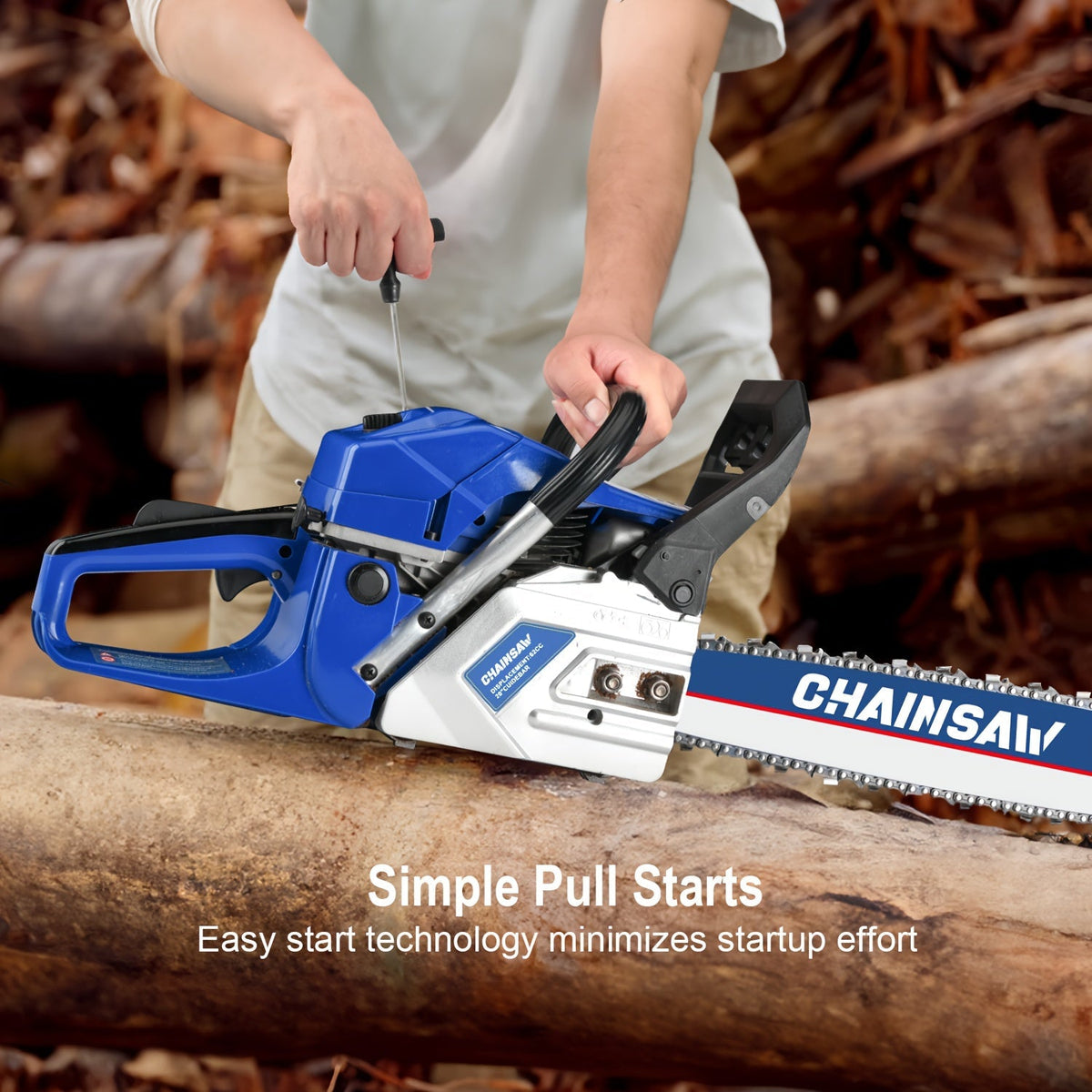 62CC 20-Inch Gas Chainsaw Kit in Five Colors with Bar Cover, Tool Pouch and Fuel Container — image 1