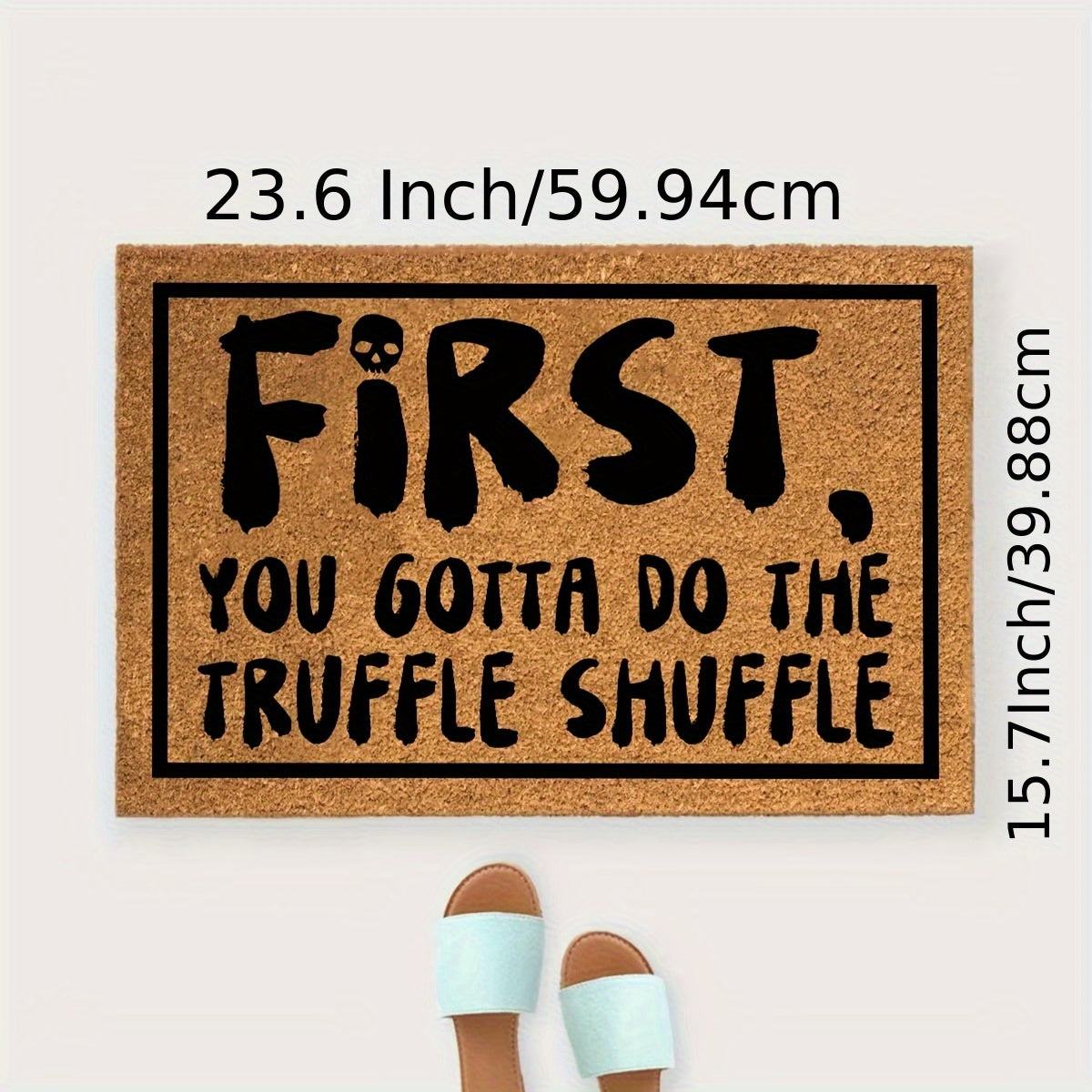 Coir Doormat Funny Truffle Shuffle Welcome Mat Natural Coconut Front Door Mat for Entryway Porch Outdoor Indoor 23.6x15.7 Inc