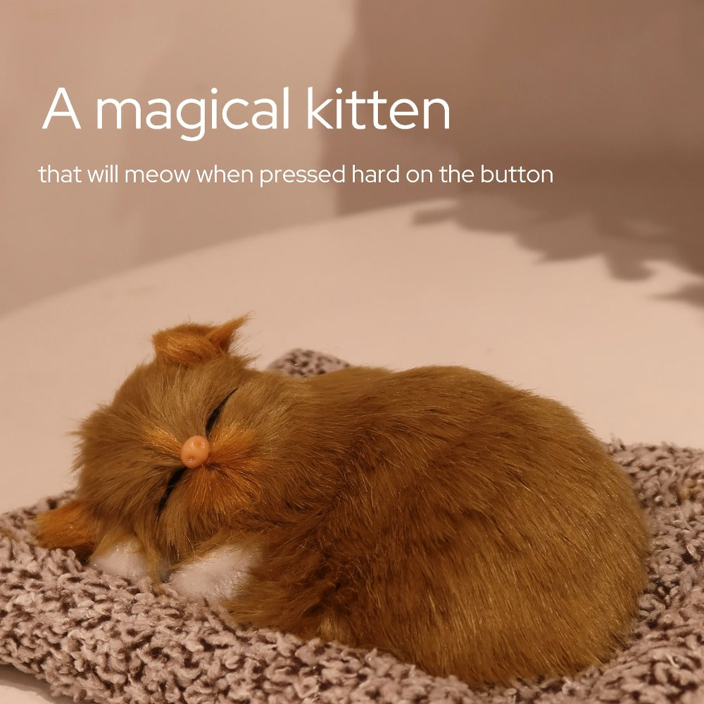 Plush Toy Realistic Sleeping Cat with Meow Sound in Four Coat Patterns for Desk or Room Display — image 20