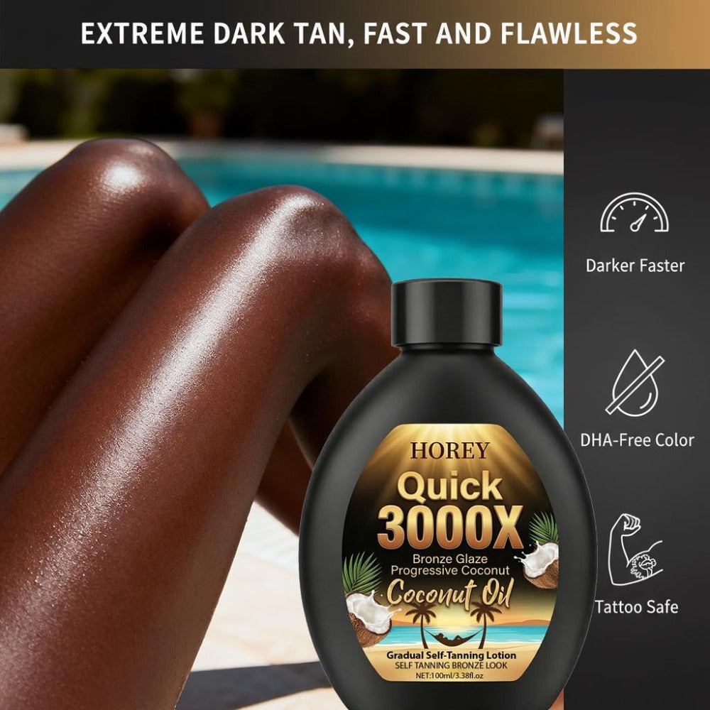 Coconut Oil Self-Tanning Lotion 100ml in Black Flip-Cap Bottle with Gold Label for Body Application — image 5