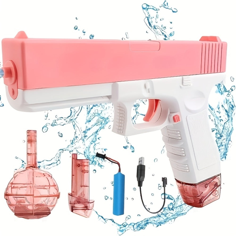Compact Electric Water Blaster with 500cc and 60cc Detachable Reservoirs, Blue or Pink Body Design — image 6