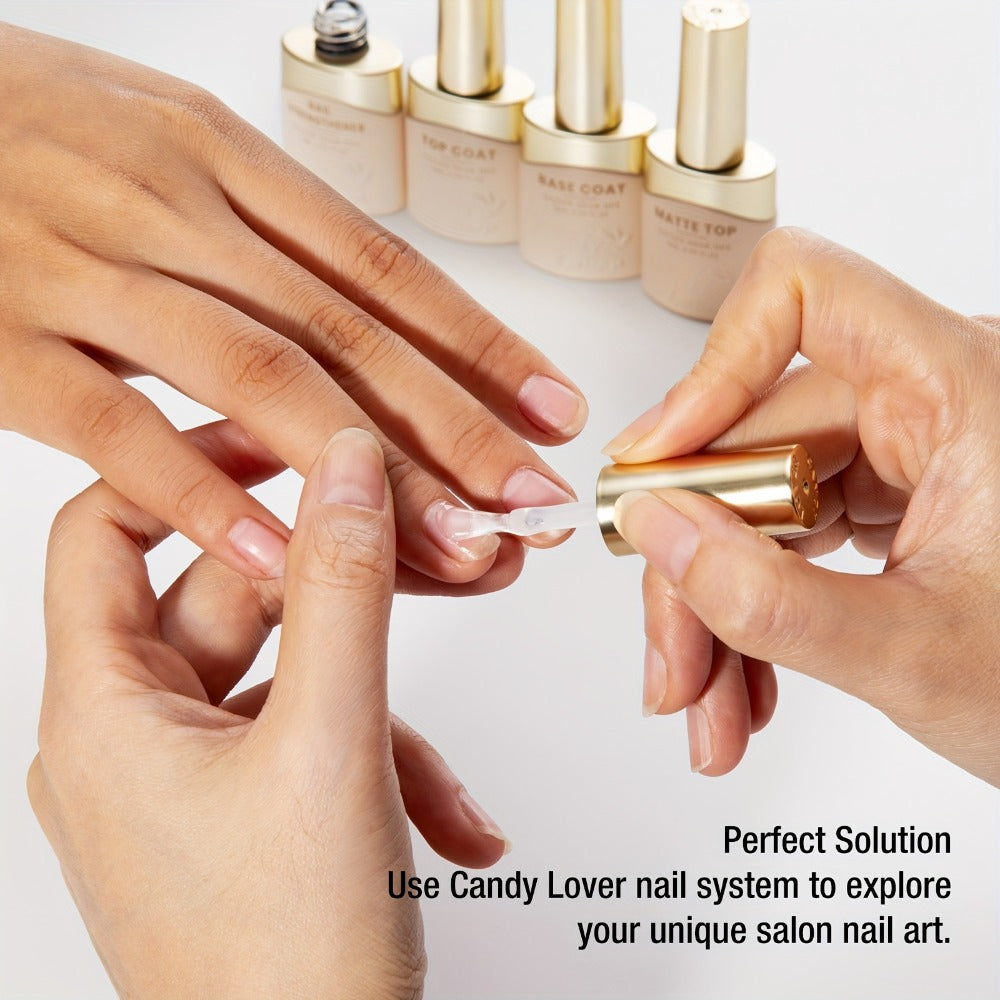 Gel Nail Polish 4-Piece Base and Top Coat Set with Glossy, Matte, Base and Strengthener Gels for UV/LED Soak-Off Use — image 