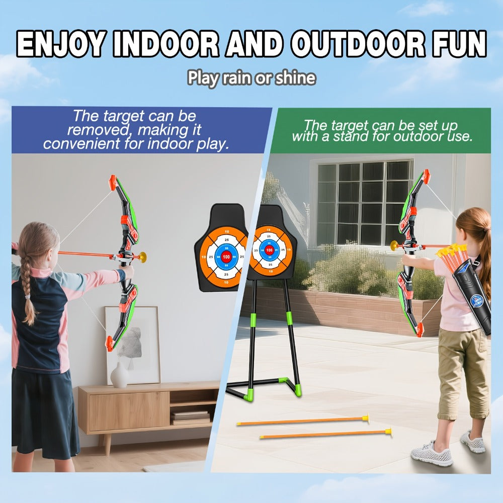 Kids Bow and Arrow Archery Set 10 Suction Cup Arrows Quiver Standing Target with the Listed Color, Size or Set Options for Ev