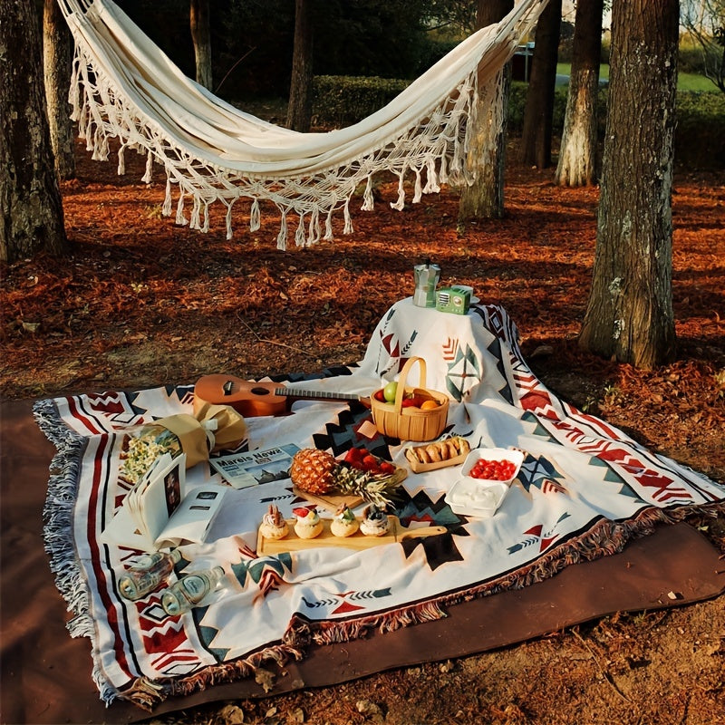 Picnic Blanket Bohemian | Camping Mat Tablecloth Sofa Blanket Indoor Outdoor Universal Carpet — image 1