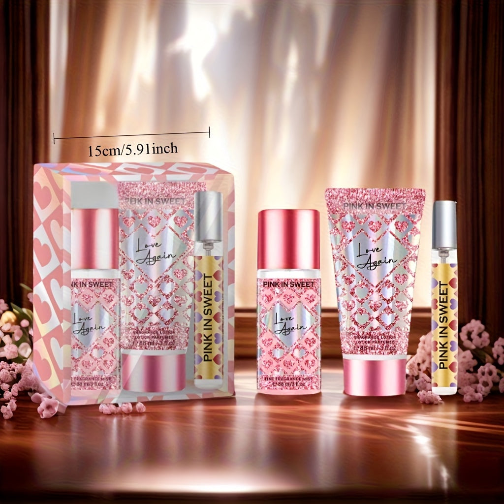 Perfume Gift Set for Women 3-Piece Body Spray Cream Mini EDP Sweet Gourmand Fragrance Date Night Party Birthday Gift — image 