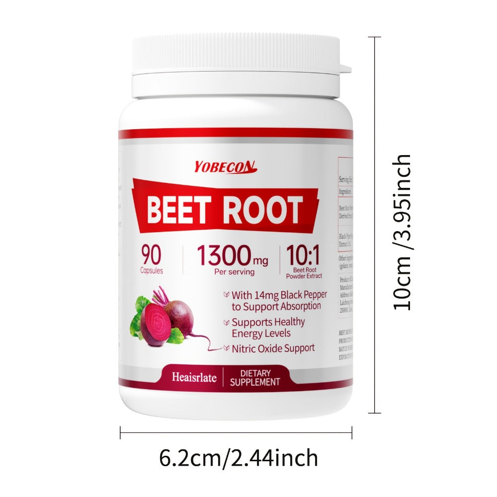 Beet Root Capsules 1300mg High Strength Vegetarian - Natural Nitric Oxide, Blood Flow for Bath Time, Home Spa and Personal Ca