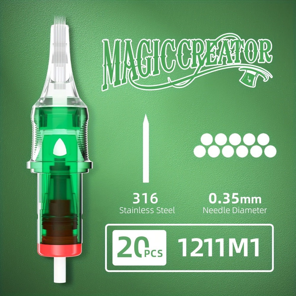 Tattoo Cartridge Needles with MAGICCREATOR Label, 20-Piece Box with 25 RL RS CM M1 Options — image 31