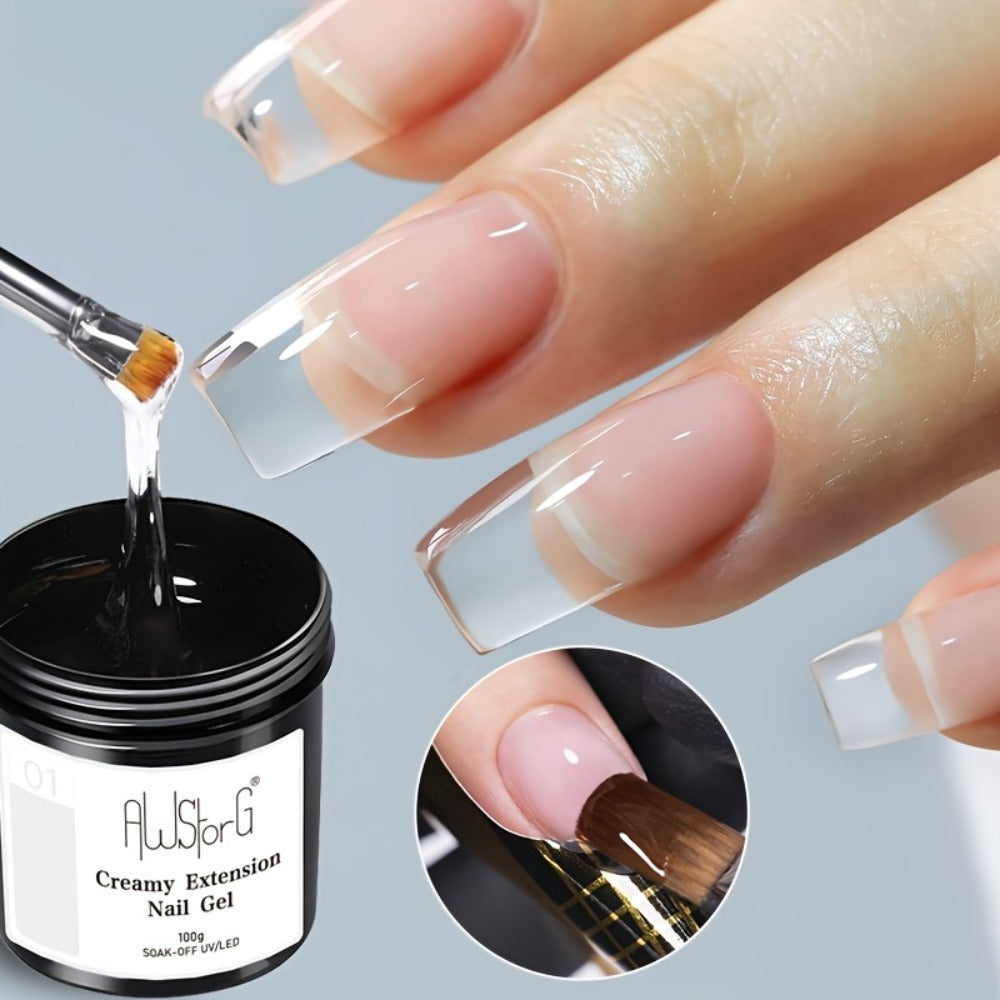 Clear Nail Extension Builder Gel Kit, Three 100g Containers for UV LED Manicure Length and Structure — image 3