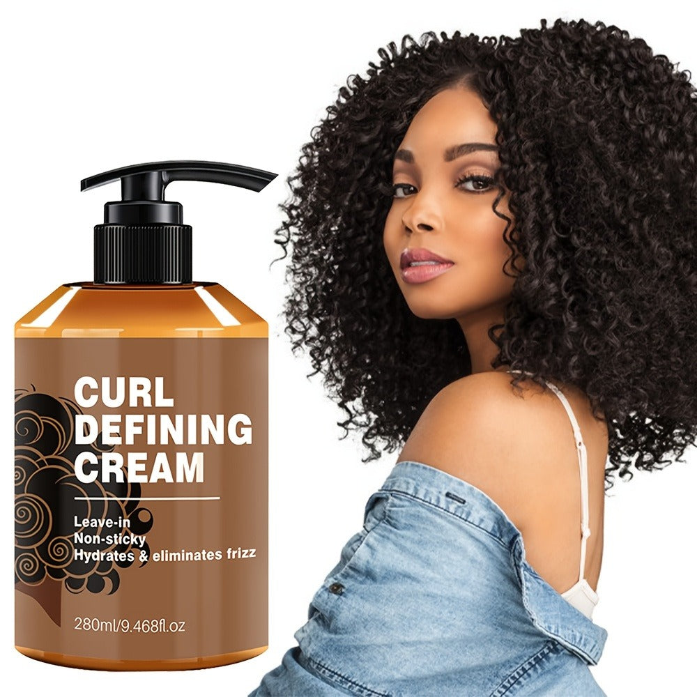 280ml Curl Defining Cream in Pump Bottle with Leave-In Styling Directions for Wavy and Curly Hair — image 3
