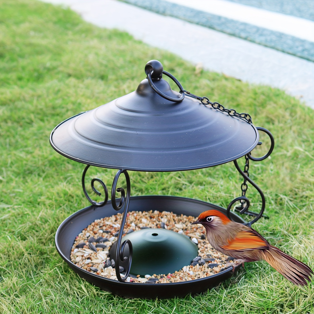 Bird Feeder, Hanging Metal Outdoor Garden Yard Decor Bird Lover Gift for Garden, Yard and Pest Management — image 4