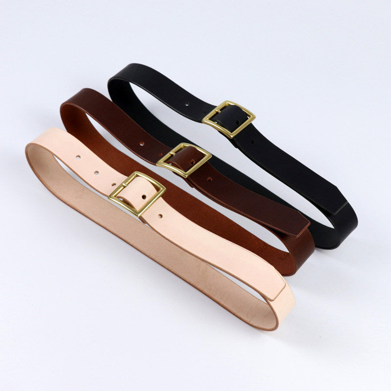 Amekaji Pure Copper Fabric Retro Industrial Style Japanese Character Buckle Belt