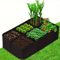 Raised Bed Grow Bag 128 Gallon 6 Grids 48x24x12 Inch | Breathable Fabric Planter for Vegetables Potatoes Flowers | Rectangle 