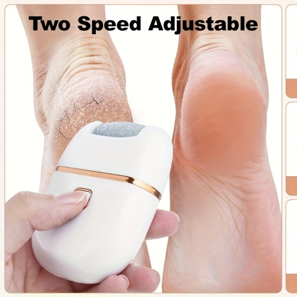 Electric Callus Remover Rechargeable Foot Grinder with 3 Replacement Heads 2 Speed Settings IPX5 Waterproof USB Charging Port