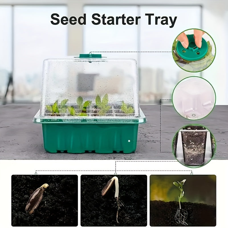 Seed Starter Kit with Grow Light LED, Indoor Mini Greenhouse Germination for Garden, Patio and Yard Use — image 4