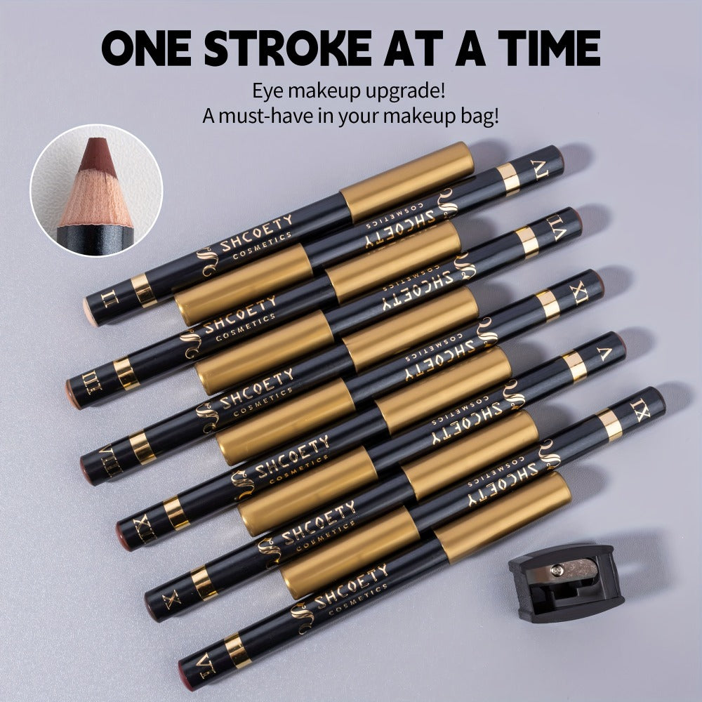 Eyeshadow Pencil Set 12pcs for Women, Matte & Shimmer Thick Stick Foam Eye Shadow Sticks, for Makeup, Travel and Everyday Van