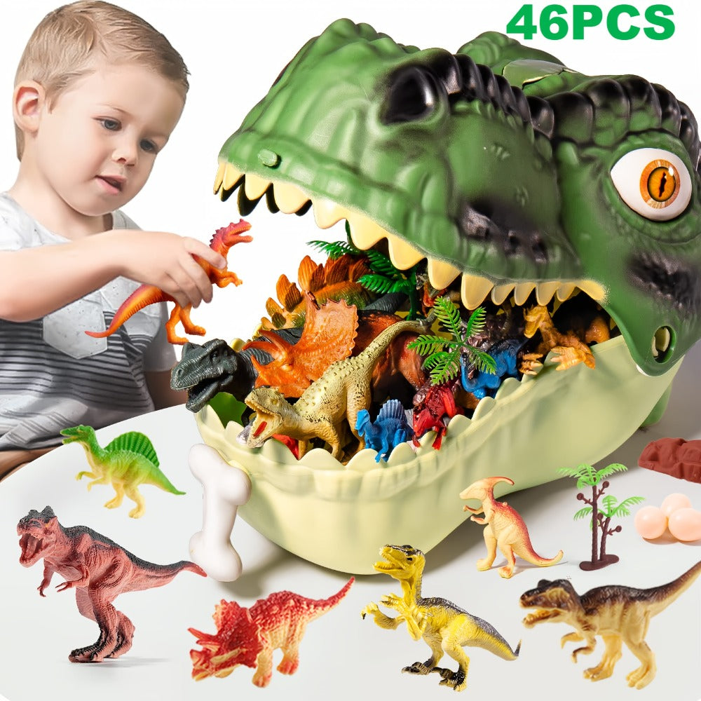 Dinosaur Toys for Boys 46pcs Realistic Jurassic Dinosaur Figures Set with Eggs, Trees & Fence — image 2