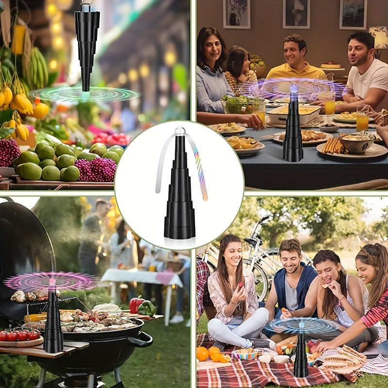 Fly Fan for Table 4 Pack - USB Rechargeable Fly Fan with LED Lights with the Listed Color, Size or Set Options for Everyday C