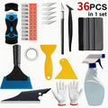 Window Tint Tool Kit 36PCS Felt Squeegee Scraper Set for Car Vinyl Wrap Film Installation DIY Beginner Window Tinting Tools C