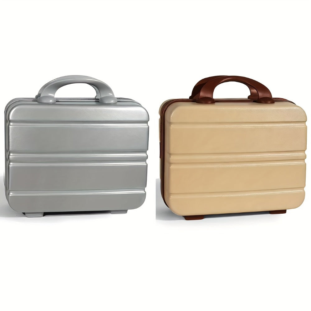 Hard Shell Makeup Travel Case Waterproof Pressure-Proof Portable Cosmetic Suitcase with Elastic Band Luggage Attachment Carry