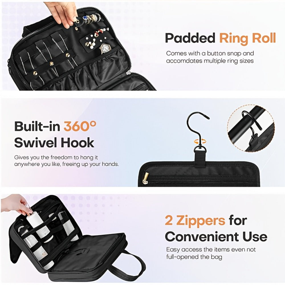 Hanging Travel Toiletry Bag Large Capacity for Full-Size Products Waterproof Cosmetic Organizer with Hook — image 8