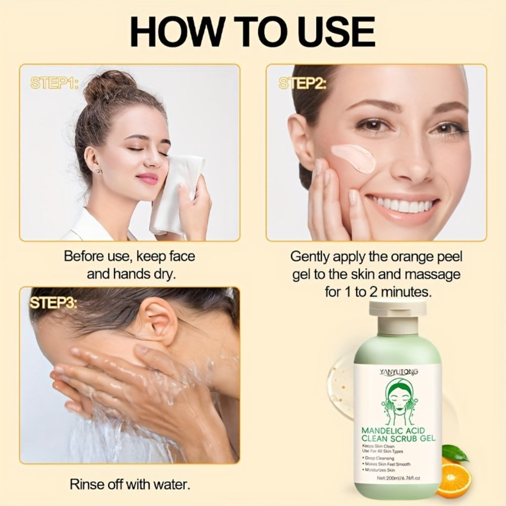 Mandelic Acid Facial Exfoliating Gel in a 200ml Green Pump Bottle for Face and Body Rinse-Off Use — image 7