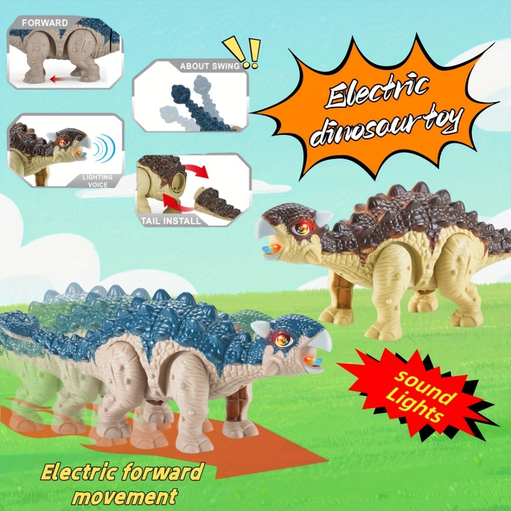 Walking Dinosaur Toy with Sound & Light, Realistic Triceratops & Dragon Dinosaur Figures for Kids — image 6