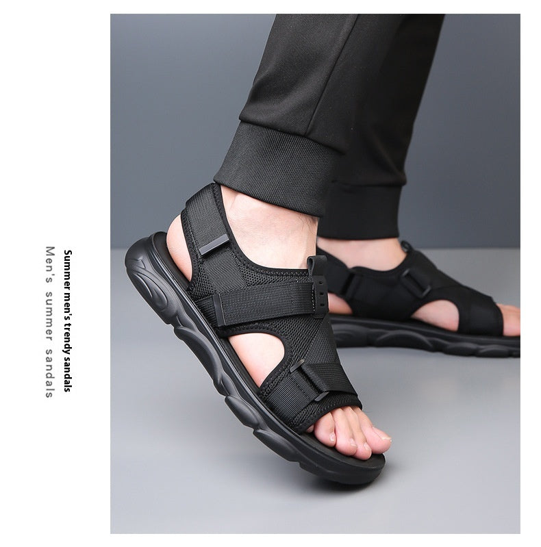 Men's Soft Bottom Non-slip All-matching Outer Wear Roman Beach Shoes