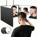 Self Hair Cutting Mirror 360° View 3-Way Anti-Fog HD Glass with 10X Magnifying Mirror – Height Adjustable Door Wall Table Mou