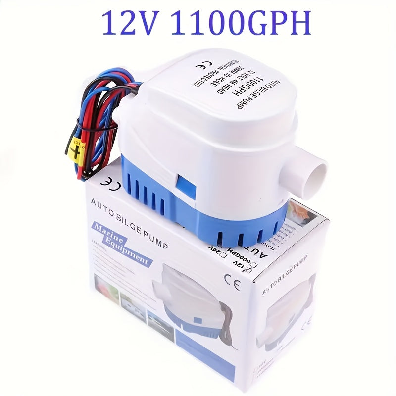Automatic 12V 1100GPH-Label Bilge Pump with Integrated Float Switch, Side Outlet and Strainer Base — image 9