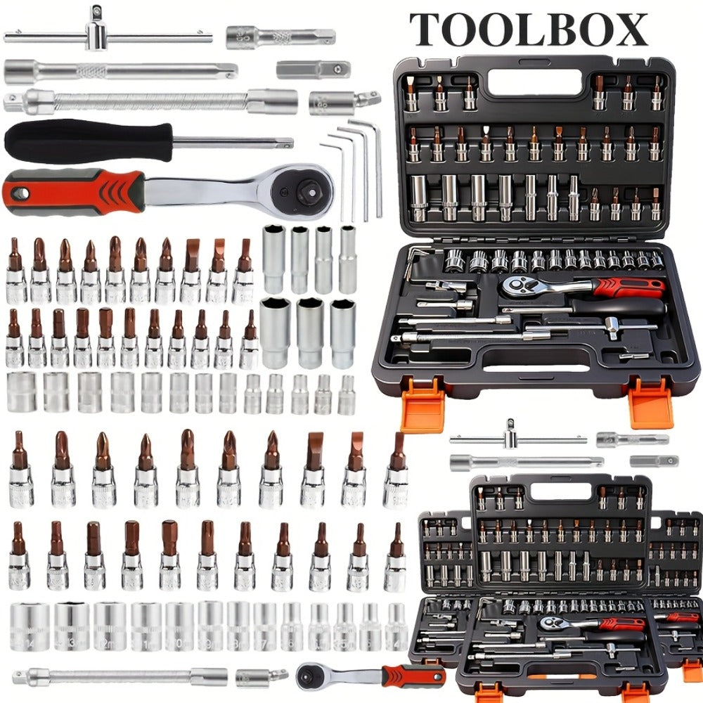 52-Piece Professional Tool Set – Multi-Function Home & Car Repair Toolkit with Portable Toolbox, Ideal Gift for DIY Enthusias