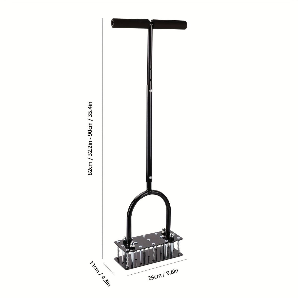 Self-Cleaning Lawn Aerator with 14 Iron Spikes – Spring-Loaded Auto-Clean Mechanism for Leaves & Dirt, Manual Soil Loosening 