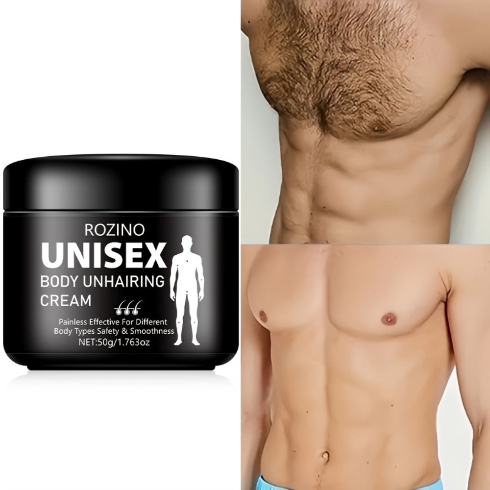 Hair Removal Cream ROZINO 50g Black Jar with Single or Two-Pack Options for External Body Grooming — image 1
