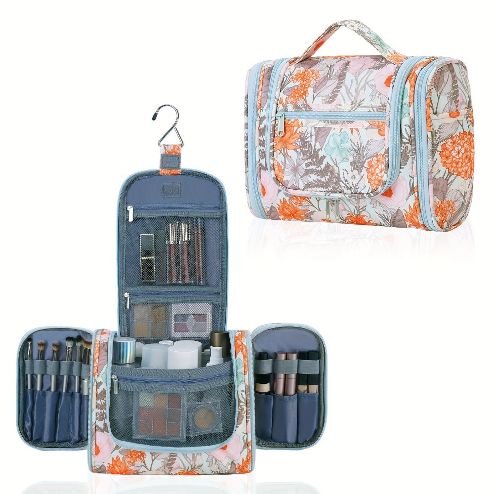 Toiletry Bag, Hanging Multi-Pocket Shower Organizer Metal Hook, Carry Handle and Seven Print — image 15