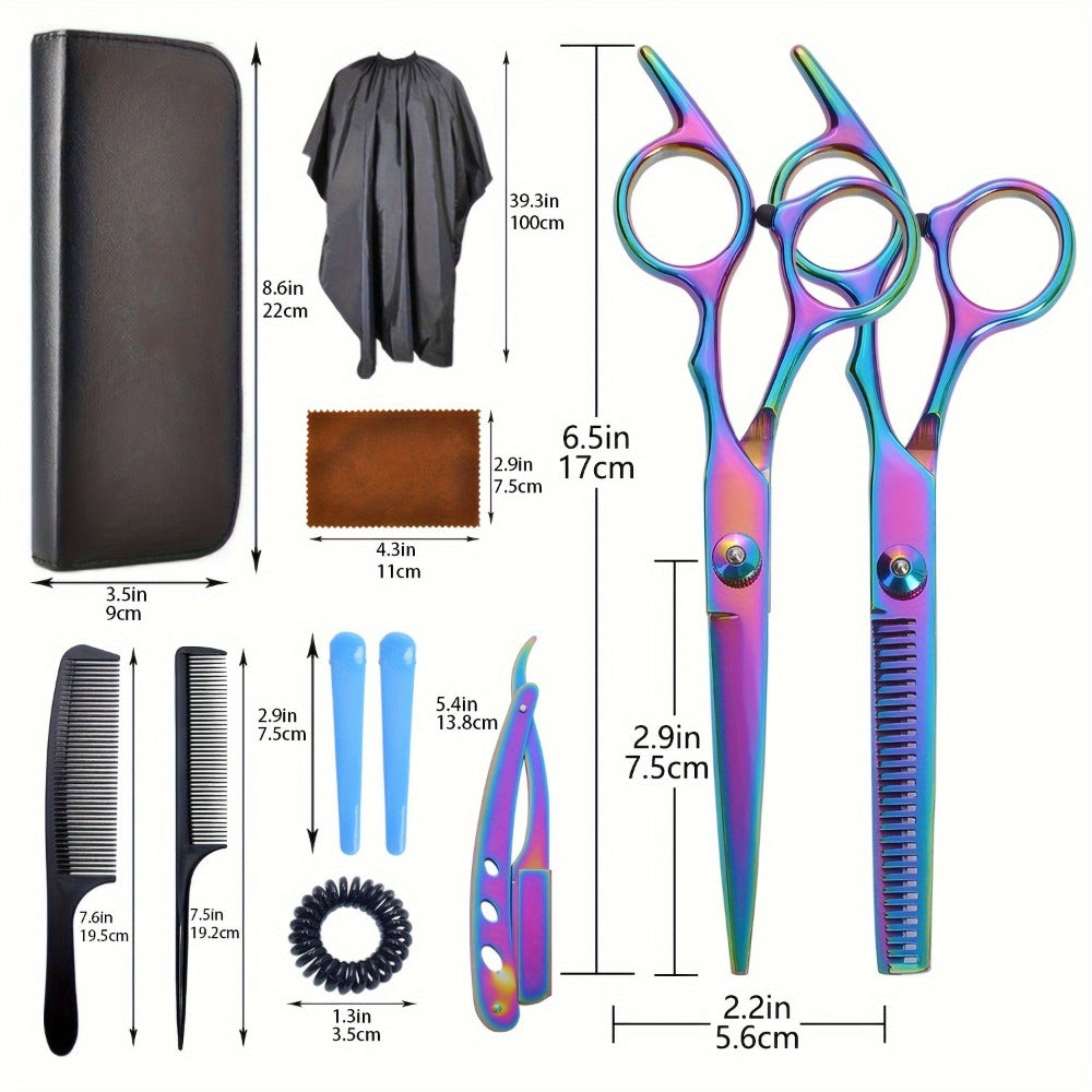 Hair Scissors Set in a Professional 16pcs 6.0 Inch Salon Shear Design for Flat Cut and Bangs — image 4