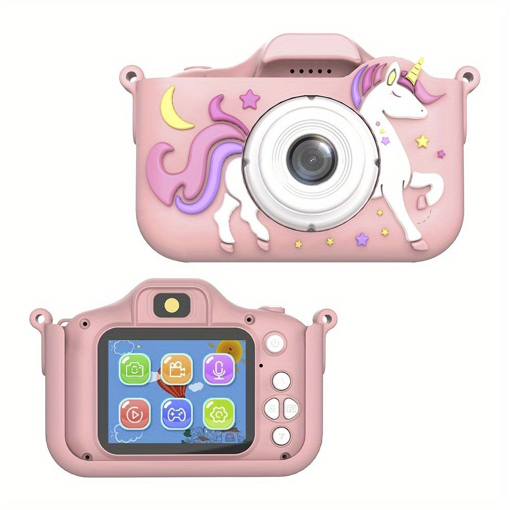 Kids Digital Camera with Rear Screen, Cartoon Unicorn or Dinosaur Shell and Pink, Purple, Blue or Green Options — image 4