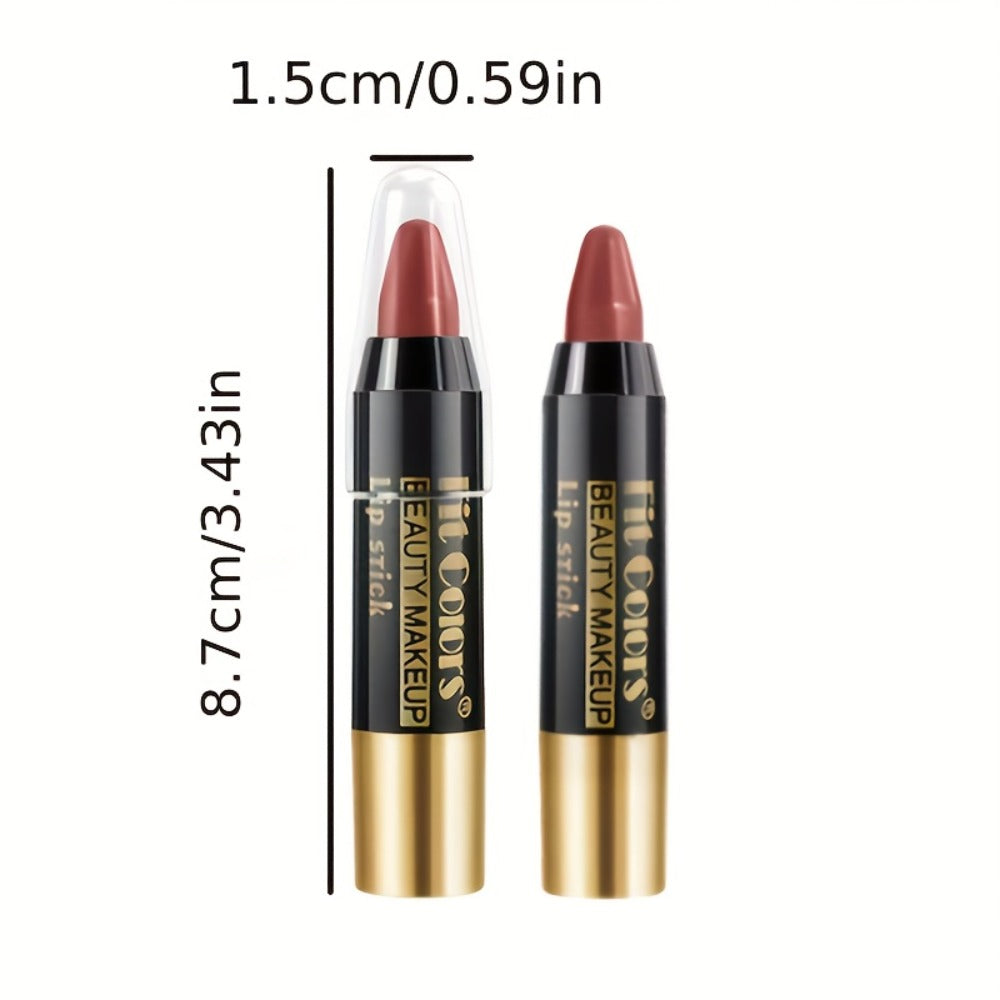Glossy Crayon Lipstick Set 6 Pack Nourishing Lip Color, for Makeup, Travel and Everyday Vanity Use — image 5